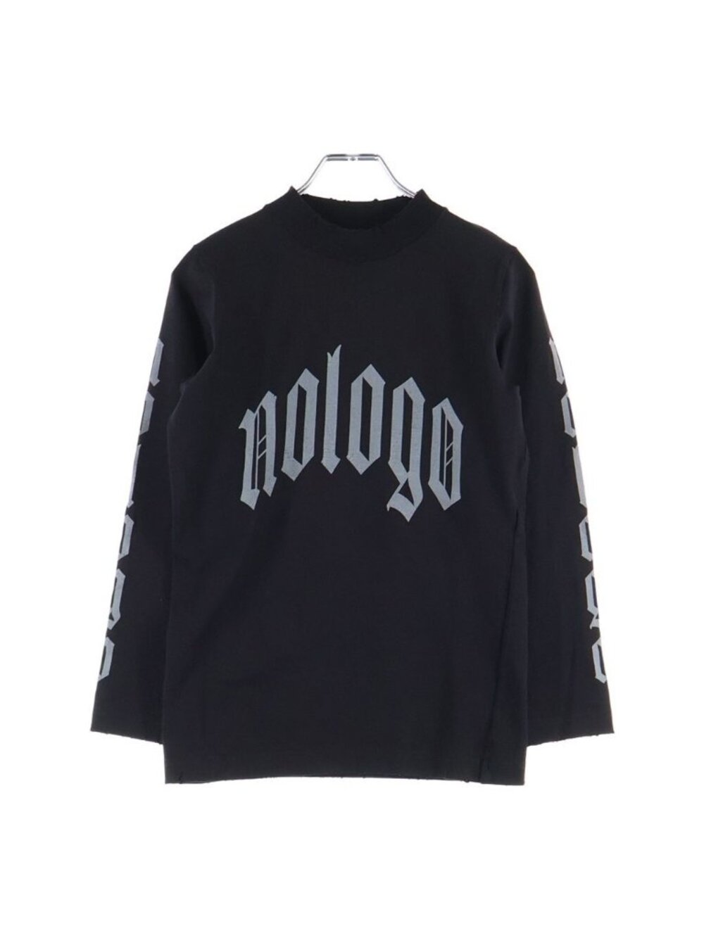 Balenciaga Destroyed Print Long Sleeve T-Shirt Black